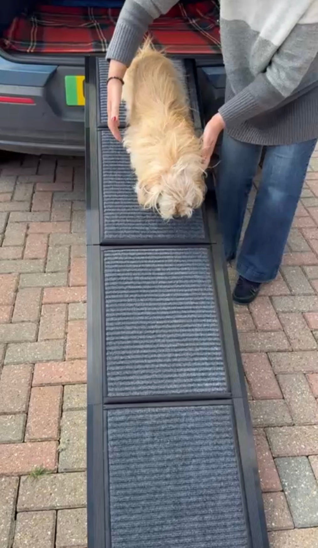 Extra Long  Non-Slip Folding Dog Ramp -  Helps  Dogs Get In and Out of Cars Easily Reducing Strain on Legs and Joints
